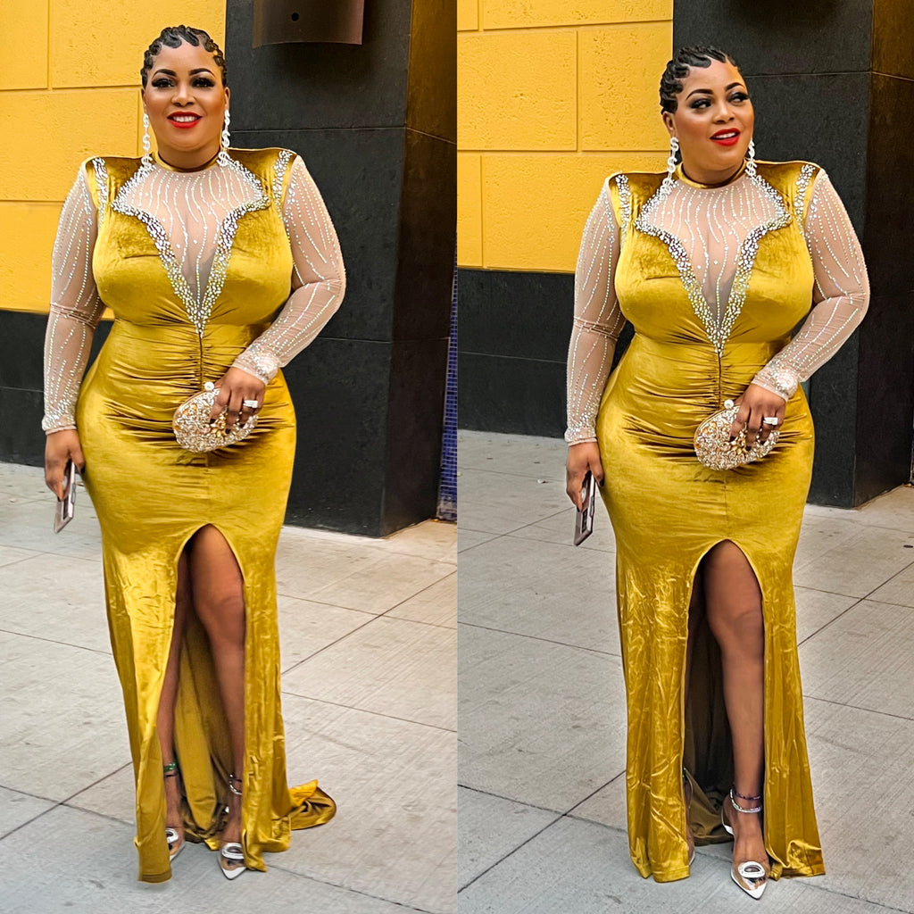 Curvy Diva Crystal Gown - Tarus Stylish Boutique 